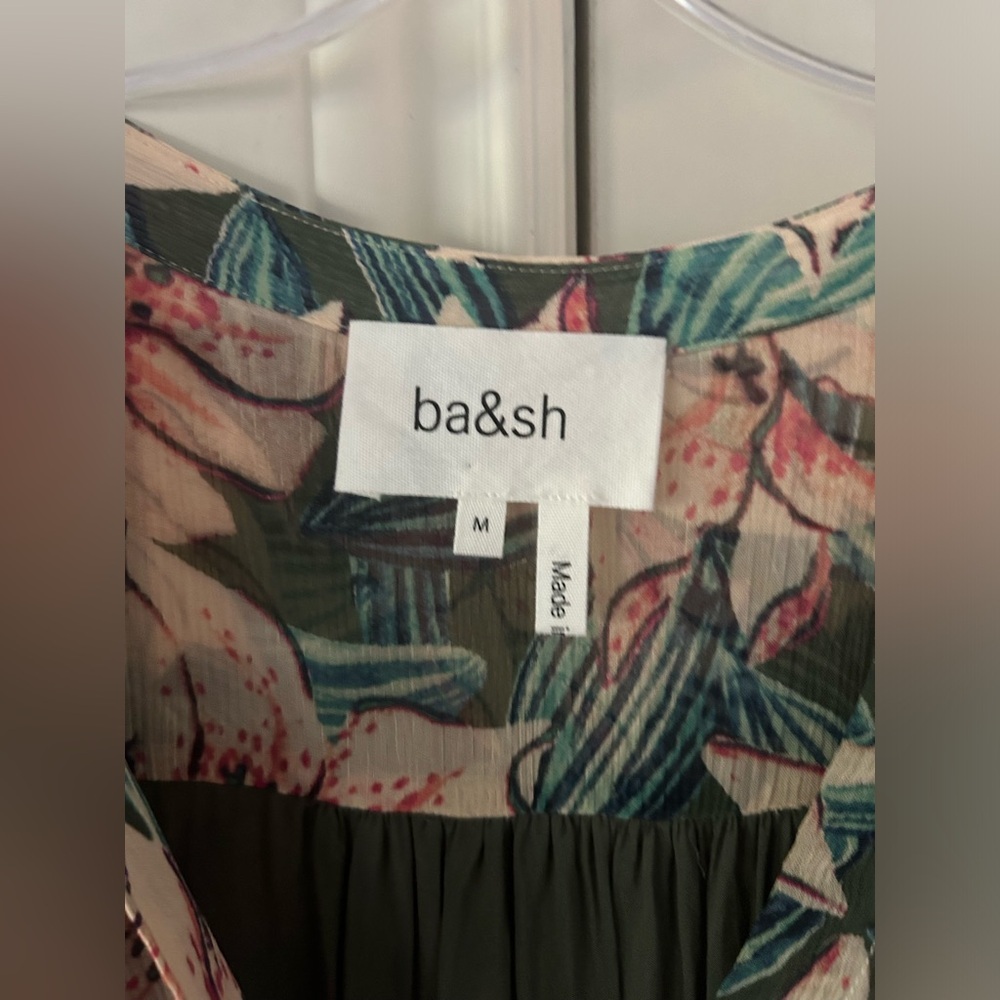 🎀 NEW BA&SH Brook Floral Print Midi Shirt Dress Medium - Picture 8 of 14